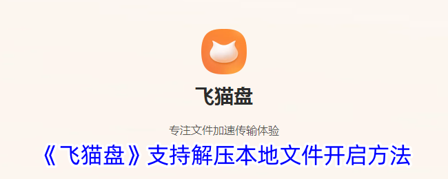 飞猫盘怎么开启支持本地解压