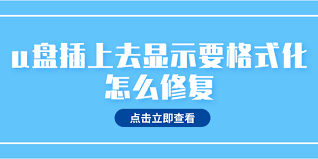 U盘插上电脑提示需要格式化是什么原因