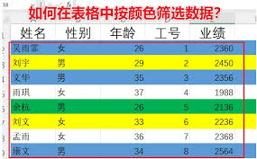 如何在Excel表格文档中按单元格颜色筛选