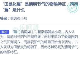 田鼠化鴽是清明节气的物候特征