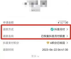 抖音月付如何申请退款