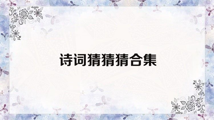 诗词猜猜猜合集